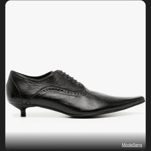 Comme des Garcons kitten heel pointed toe lace up shoes.  US 6.5.  Brand new